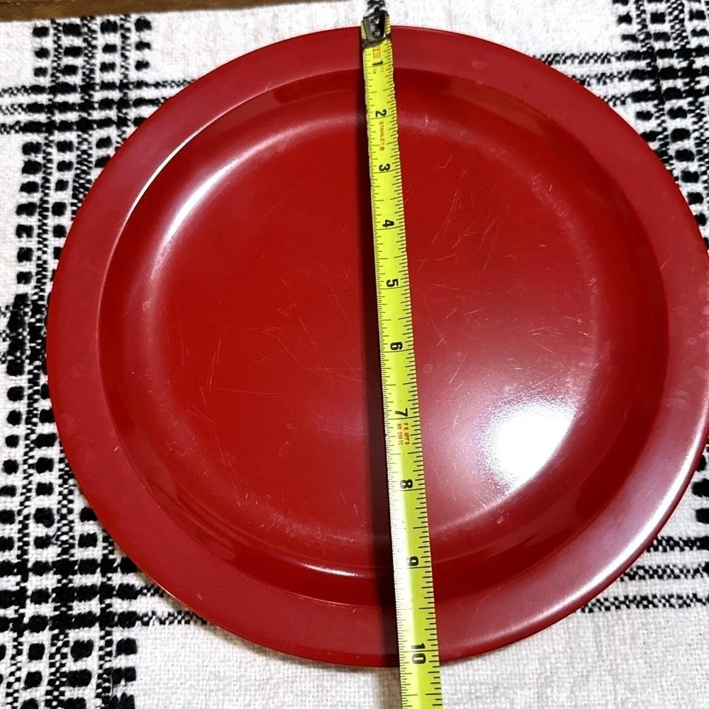 Vintage‎ Dallas Ware Red Melamine Dinner Plate and Bowl Set 2pc Retro MCM USA